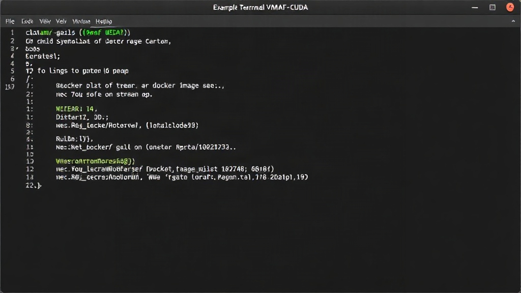 Example terminal output showing Docker image build progress for easyVmaf-cuda
