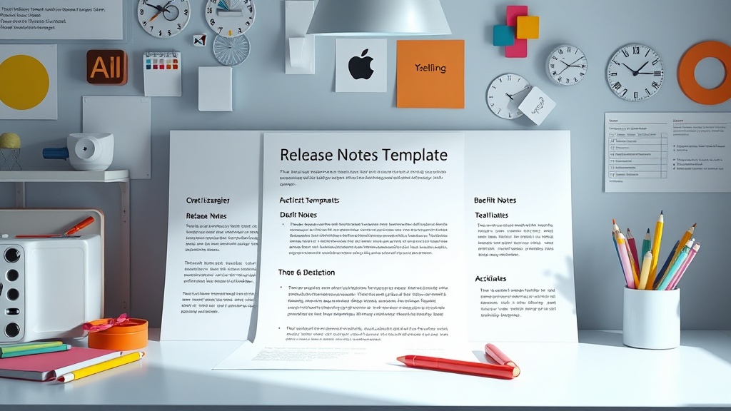 A visual representation of a structured release note template with benefit-led summaries.