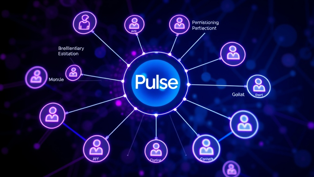 Conceptual diagram showing Pulse AI connecting to various company data sources and user roles.