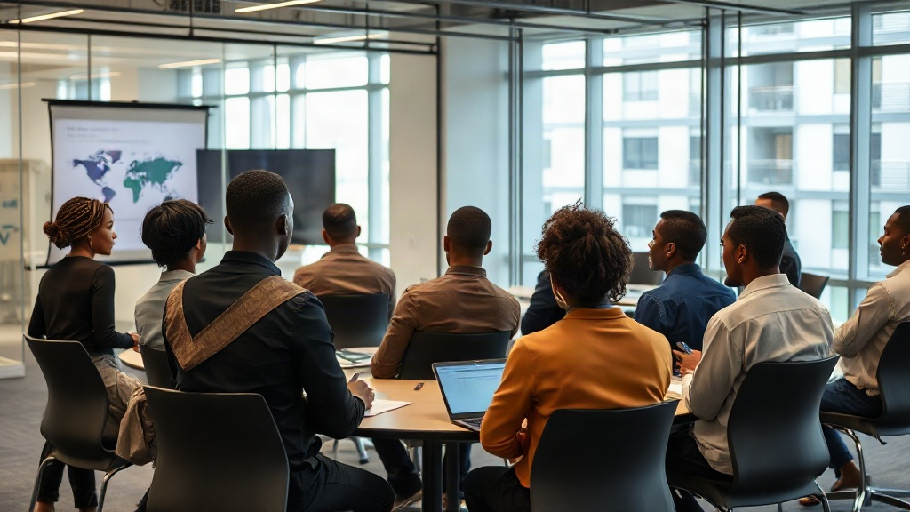 African professionals attending a US visa information seminar in Lagos