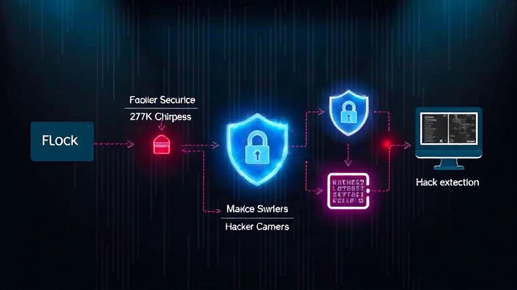 Diagram illustrating the flow of data from a Flock camera to hacker extraction