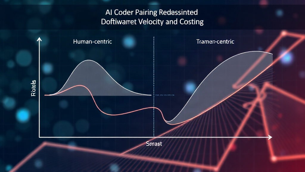 Diagram illustrating the shift from human-centric to AI-assisted development velocity metrics.