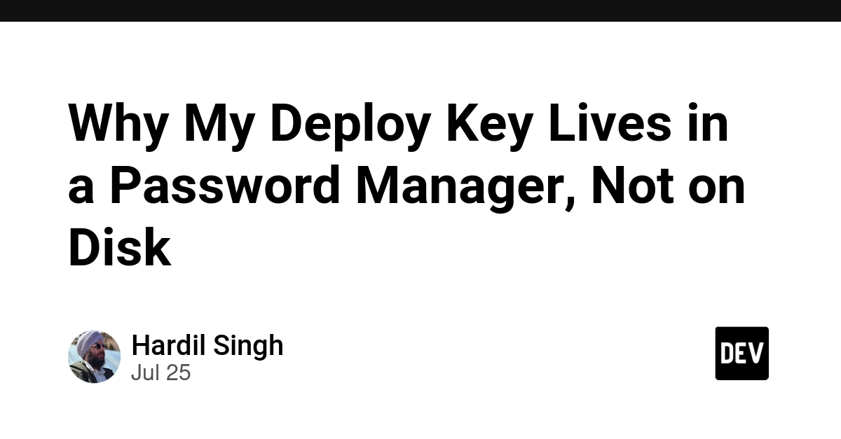 SSH Deploy Keys: Why Password Managers Beat Disk Storage