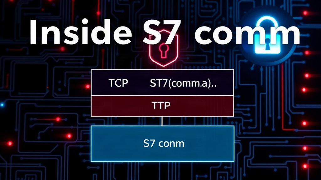 Diagram illustrating the S7comm protocol stack from TCP to S7comm application layer