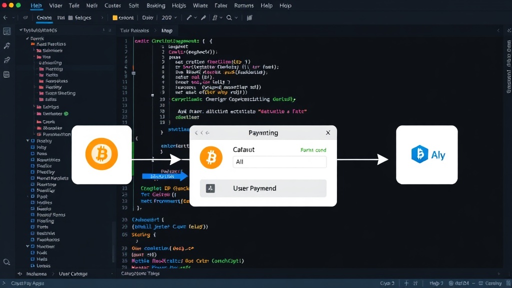 Diagram illustrating the flow of a crypto payment module integrating with a SaaS backend
