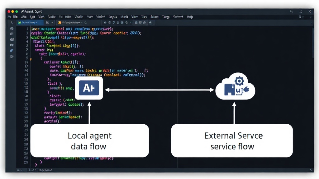 Diagram illustrating local AI agent trace data flow versus external service data flow.