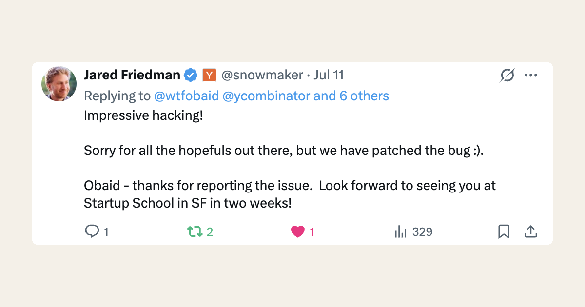 YC Startup School Admission Hacked Via Technicality