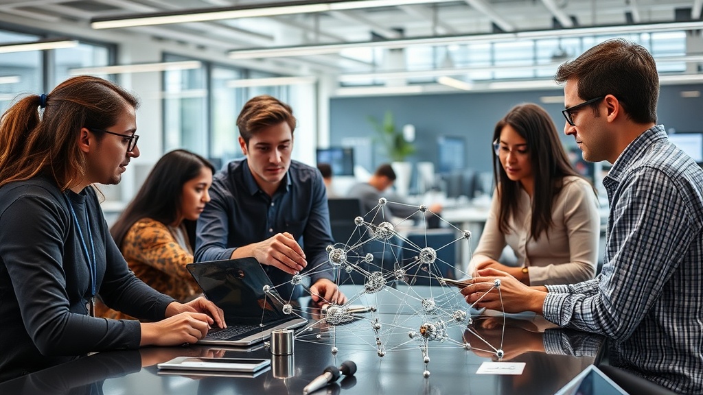 Vodacom AI Lab researchers collaborating on a complex network simulation model