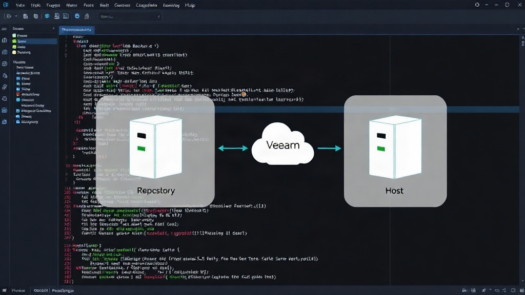 Diagram illustrating the consolidated Veeam Backup Server, Repository, and Veeam ONE host setup