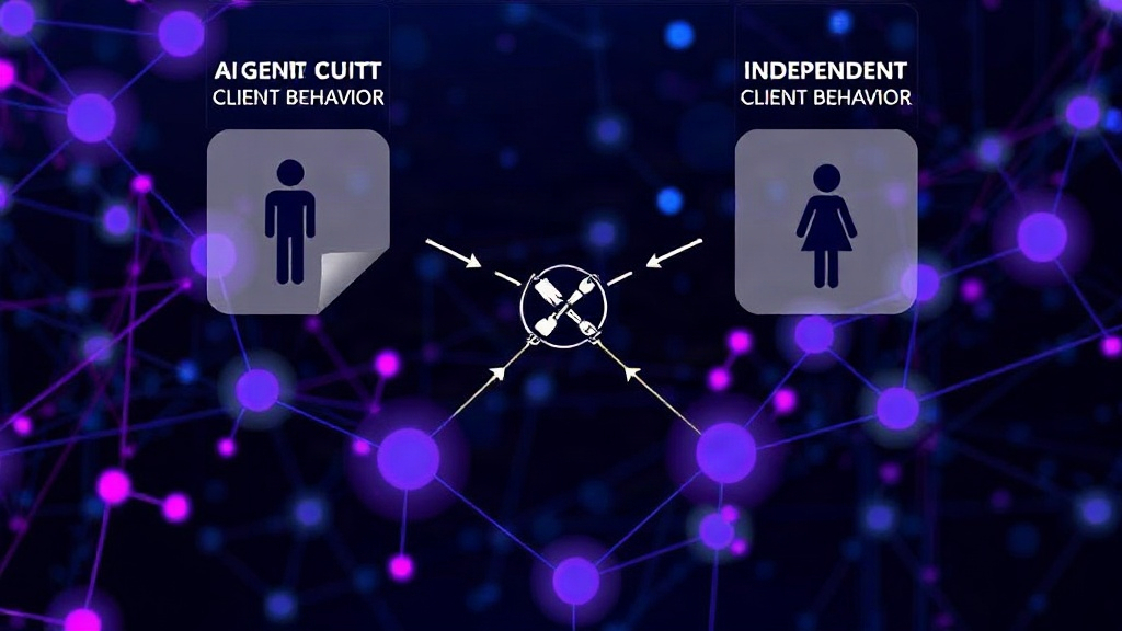 Diagram illustrating the verification process: AI agent output vs. independent client behavior