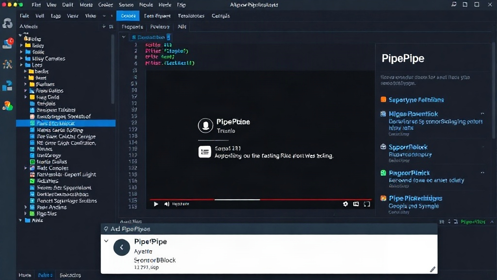 PipePipe UI showing video playback with SponsorBlock segment options