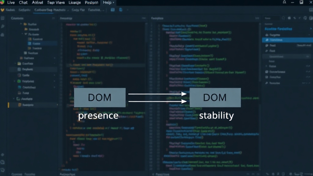 Diagram illustrating the difference between detecting DOM presence vs. DOM stability