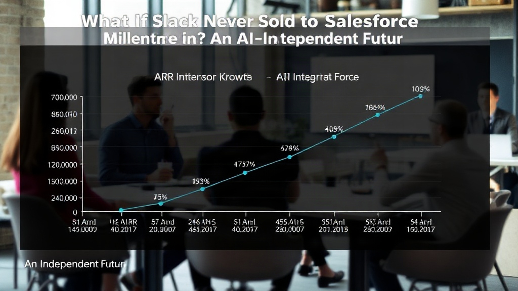 Chart showing hypothetical Slack ARR growth and AI integration milestones