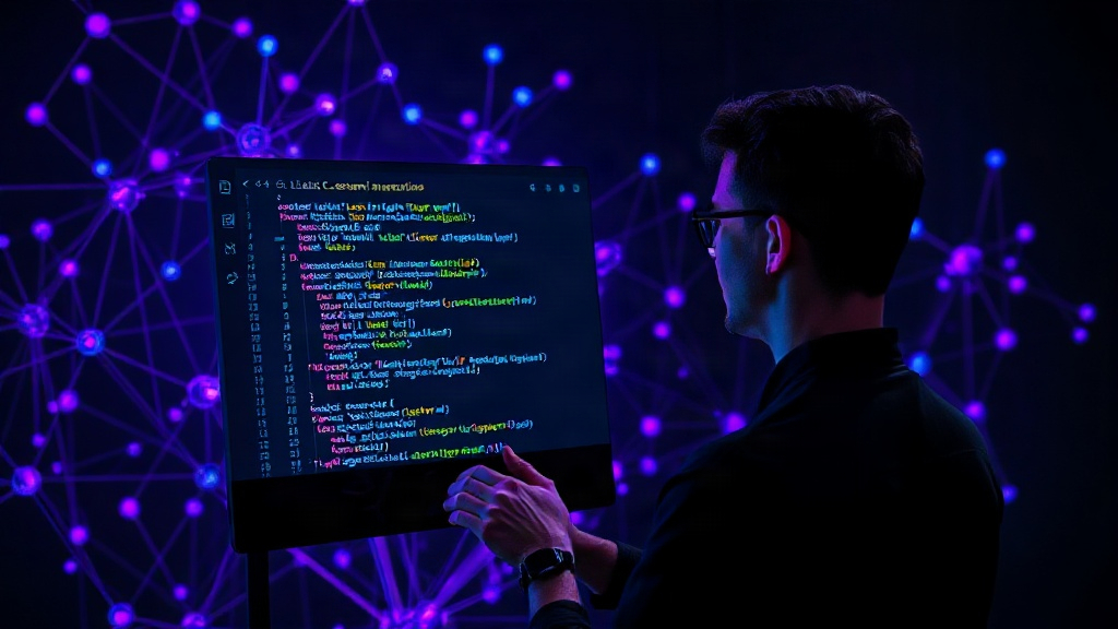 Developer interacting with an LLM code generation interface, with a CLAUDE.md file visible
