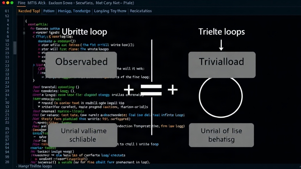 Conceptual diagram showing the distinction between observable and trivial infinite loops in C++