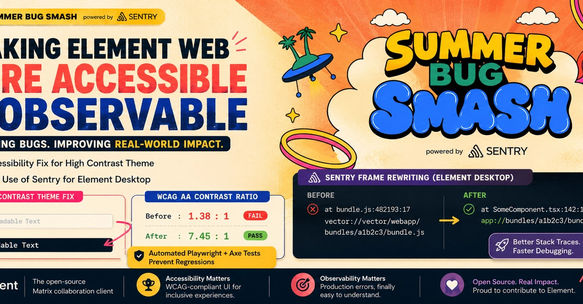 Element Web Tackles Accessibility Bugs and Sentry Observability
