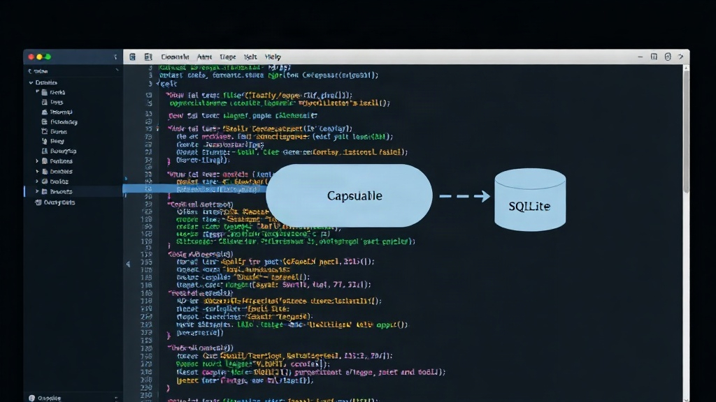 Diagram illustrating Capsule's architecture: single executable containing web server, app logic, and SQLite database