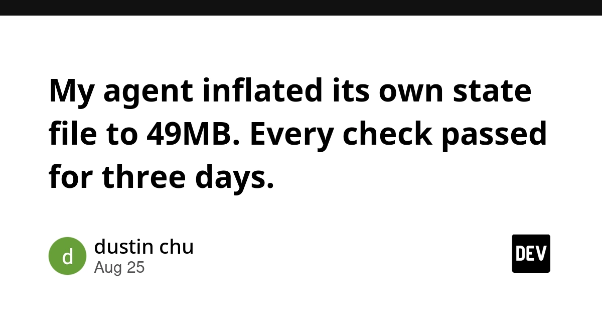 Agent's state file ballooned to 49MB, undetected for 3 days