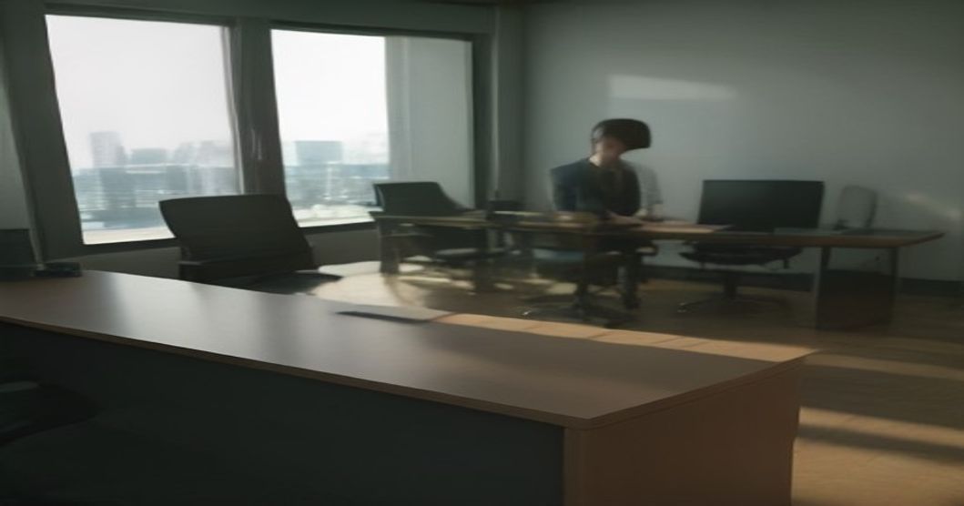 Conceptual illustration of AI agents competing in a simulated office environment
