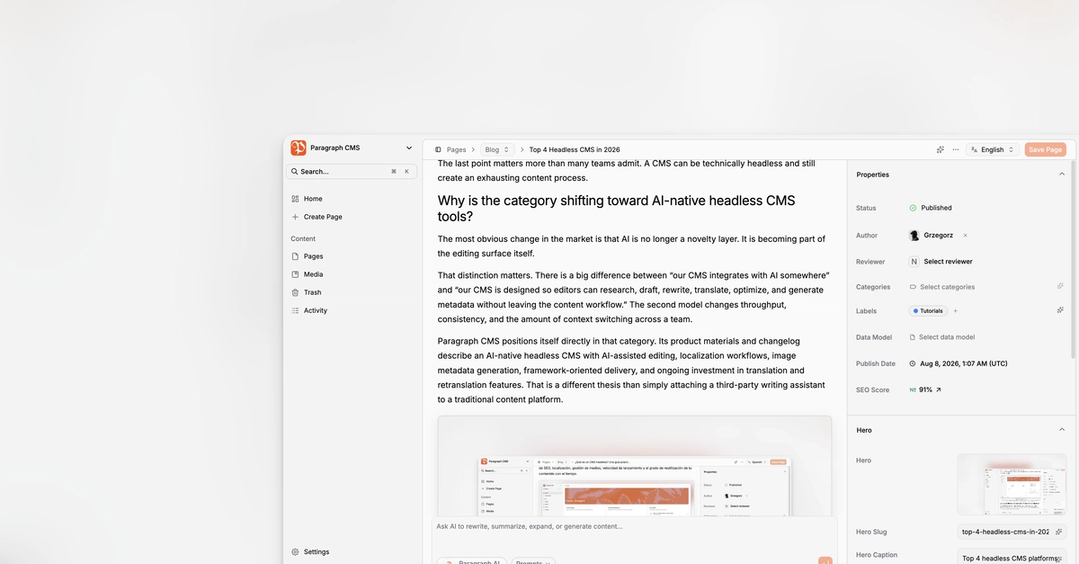 Paragraph CMS: AI-Native Headless CMS Redefines Content Operations