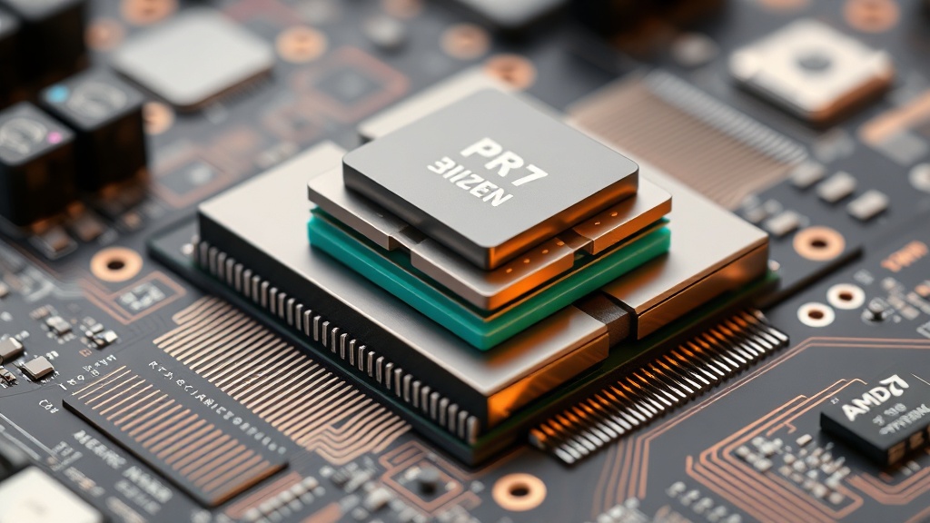Diagram illustrating AMD's 3D V-Cache technology stacking on a CPU die
