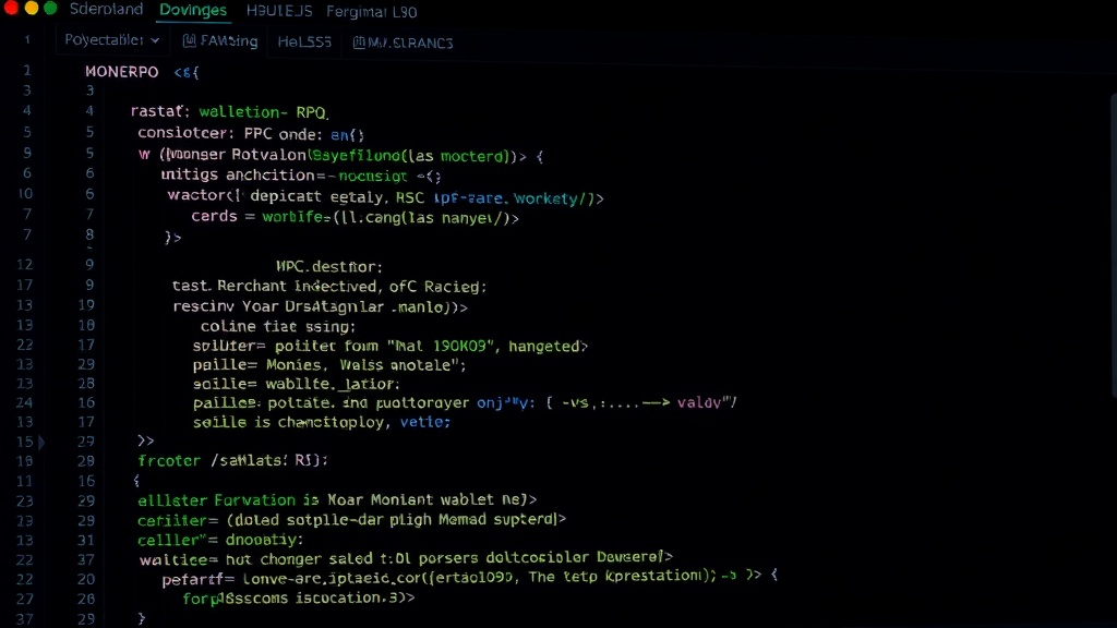 Node.js code snippet demonstrating a JSON-RPC request to Monero wallet RPC