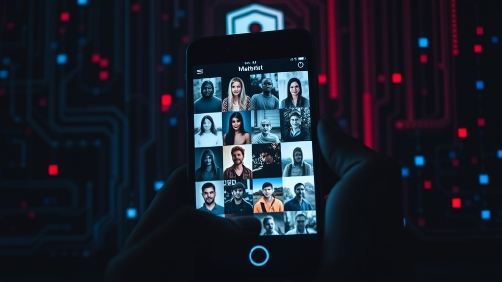 A smartphone screen displaying a gallery of personal photos with metadata visible