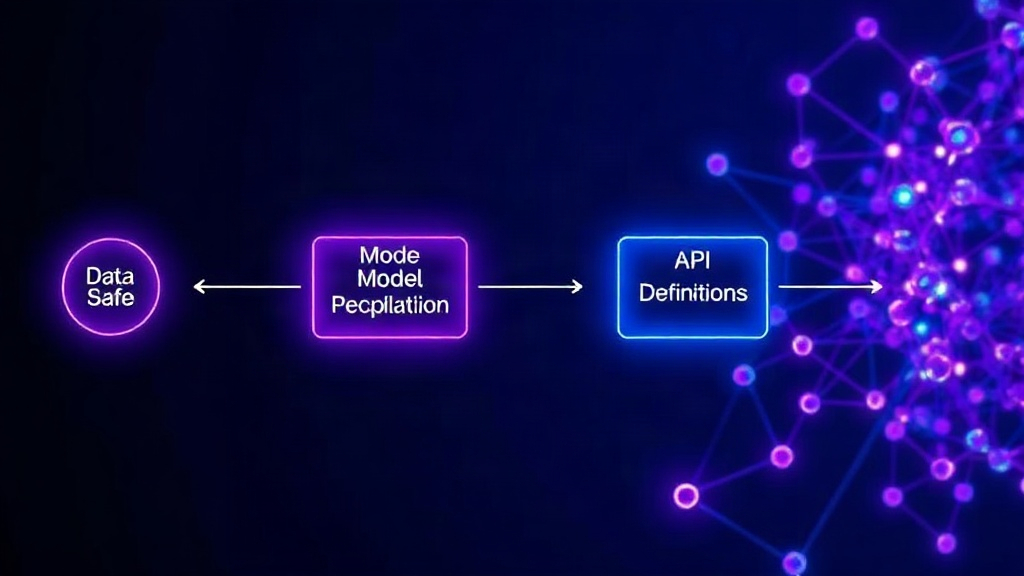 Diagram illustrating Jev's type-safe pipeline with data, model, and API definitions