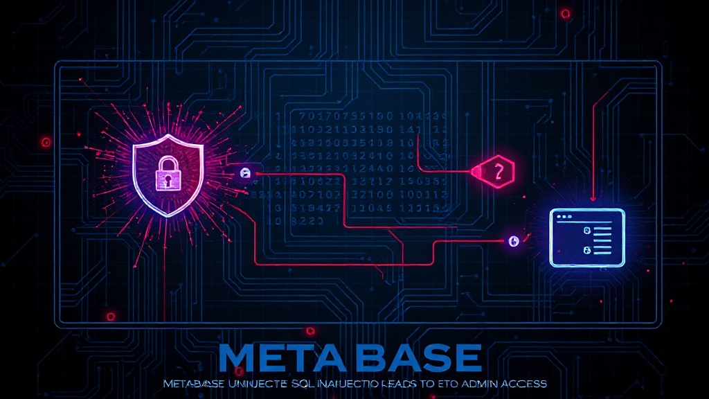 Diagram illustrating the Metabase SQL injection exploit path from unauthenticated access to data exfiltration.