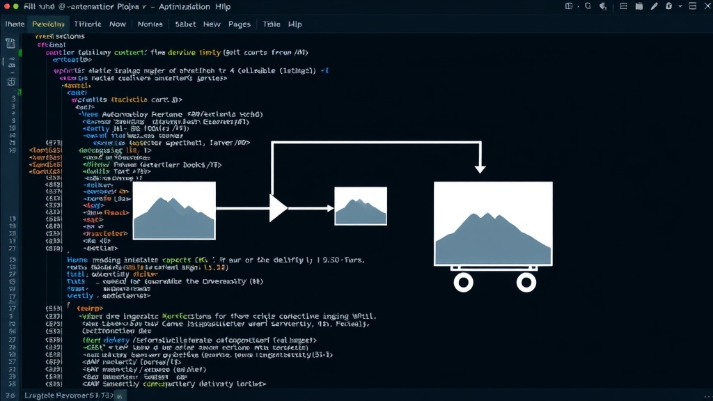 Automated image optimization pipeline showing resizing, compression, and delivery