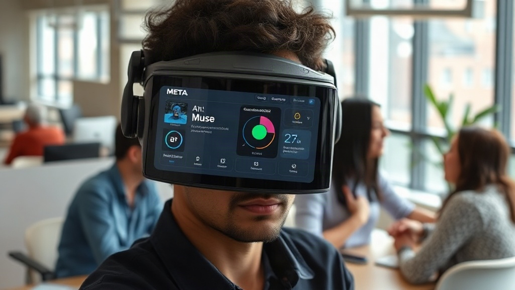 Meta Quest headset displaying the AI-powered Muse creative tool interface