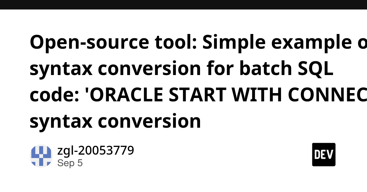 ZGLanguage Tool Automates Oracle SQL Syntax Conversion