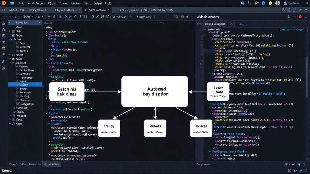 Diagram showing the flow of a GitHub Actions CI/CD workflow