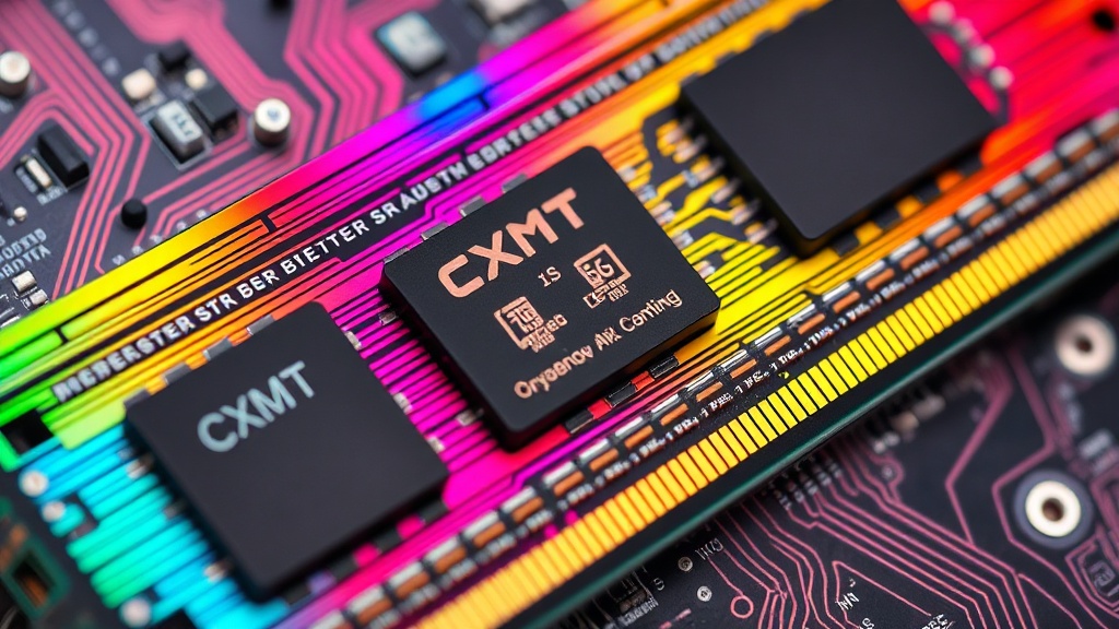 Colorful memory module showcasing CXMT integrated circuits for extreme overclocking