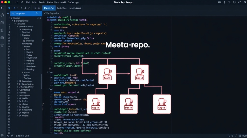 Diagram illustrating the meta-repo structure connecting multiple independent code repositories.