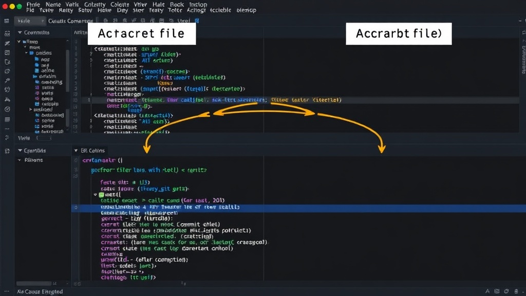 Diagram illustrating Git commit history before and after scrubbing a secret file
