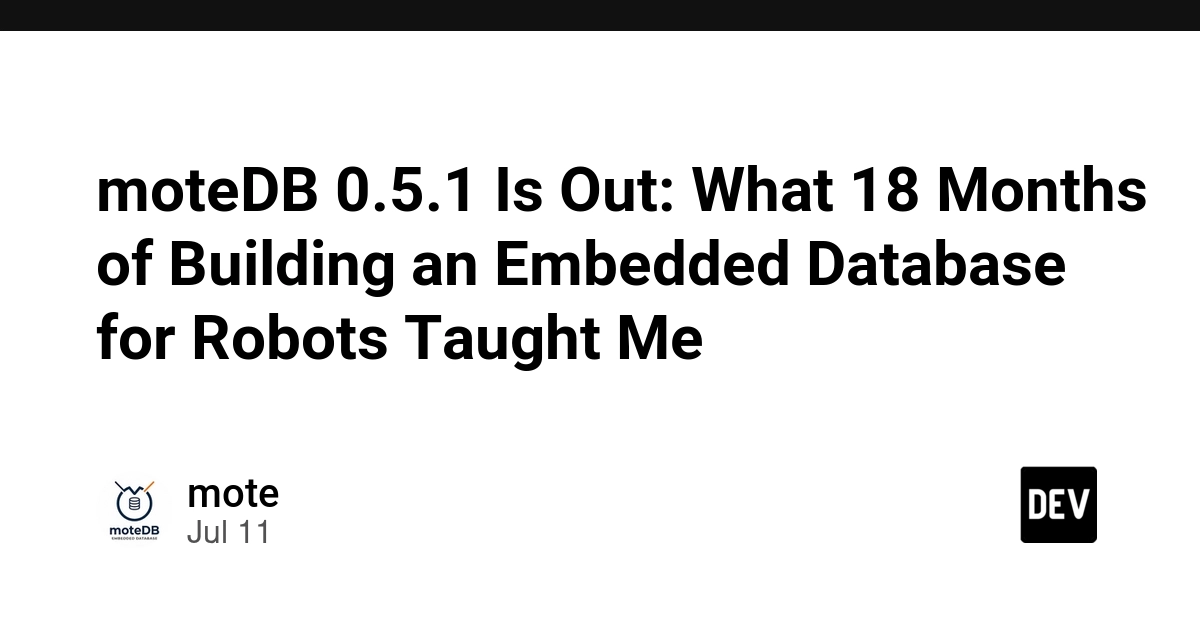 moteDB 0.5.1 released, refining embedded DB for robots