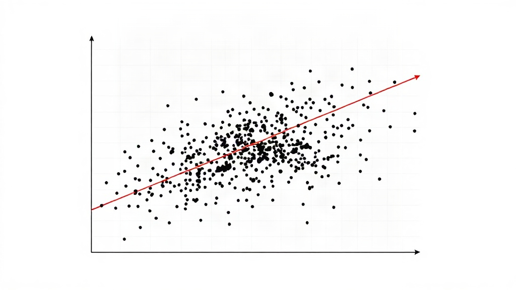 Scatter plot showing data points with an overlaid best-fit regression line