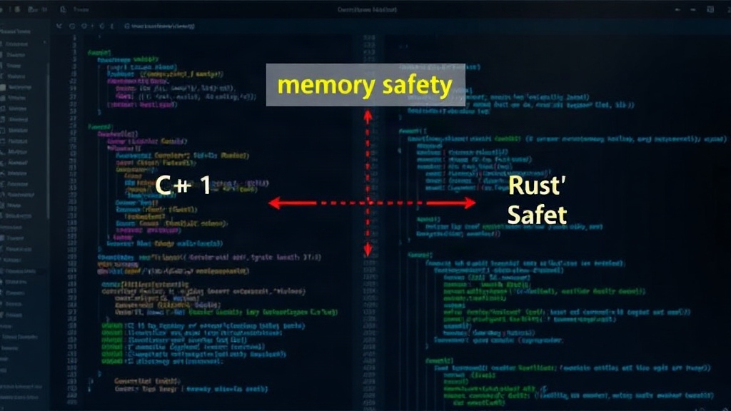 Conceptual diagram illustrating Buk's proposed memory safety model compared to C++ and Rust