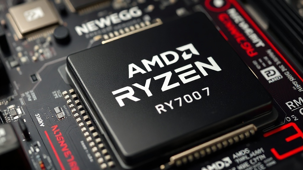 AMD Ryzen 7 7700X3D processor packaging with Newegg branding
