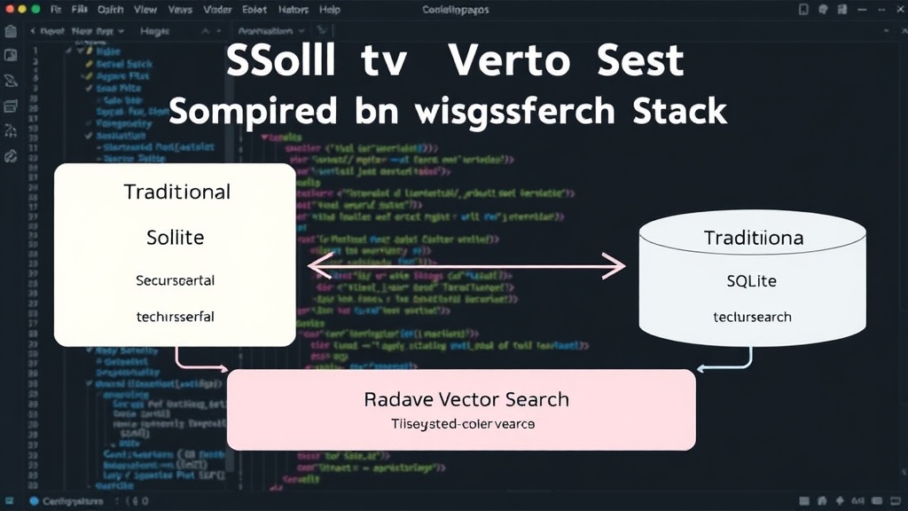 Diagram comparing traditional vector database architecture with the integrated SQLite + vector search stack