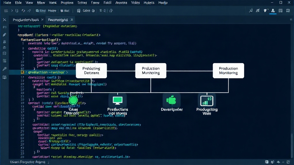 Diagram illustrating the AI model deployment pipeline from development to production monitoring