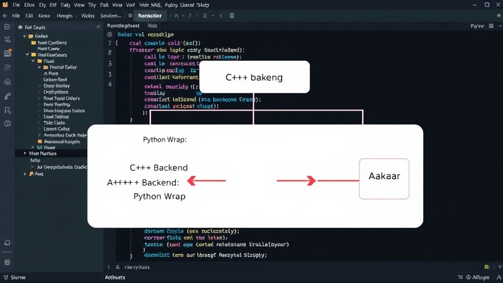 Diagram illustrating Aakaar's C++ backend and Python wrapper architecture
