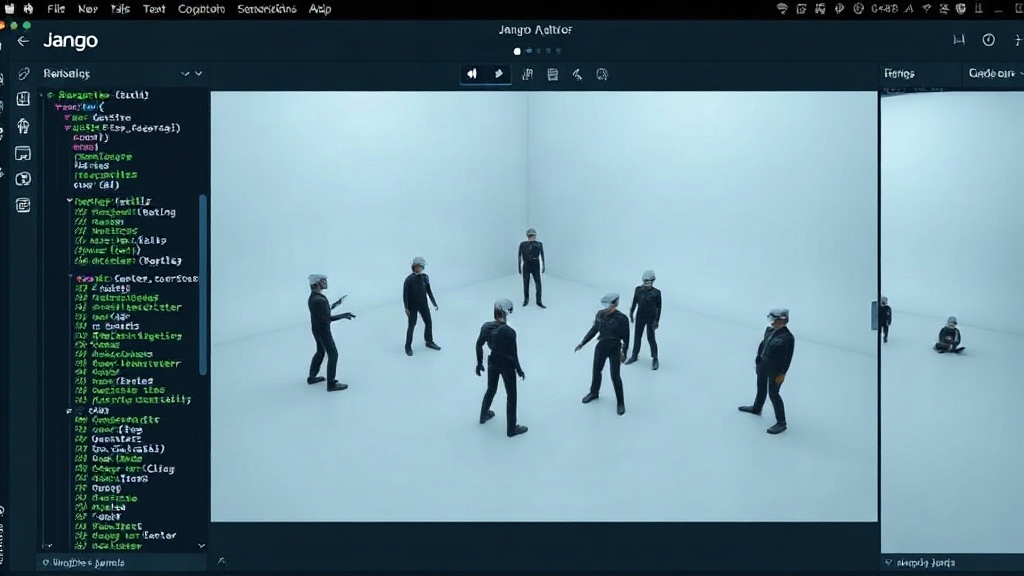 Jango app interface showing multiple AI agents interacting in a simulated environment
