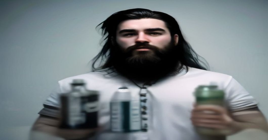 Jason Kelce in a promotional video, holding a bottle of urine.