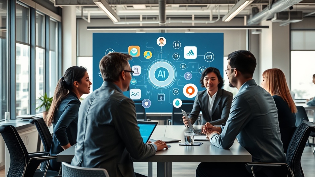 Conceptual illustration of an AI agent managing diverse digital services on a user's behalf.