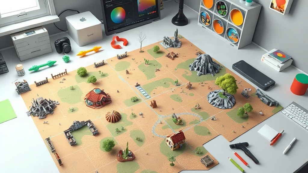 A generated set of seamless, tileable environment assets for a game map.
