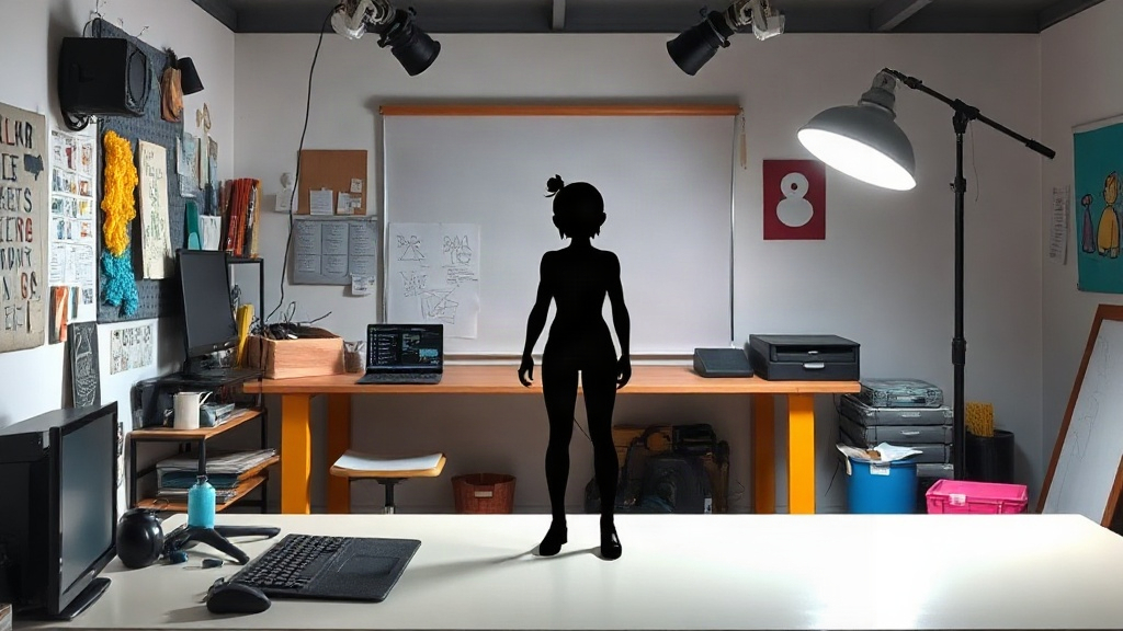 A generated character sprite with clear silhouette and ample animation space.