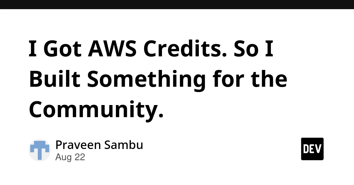 AWS Community Builder Uses Credits to Launch Free Event Management Software