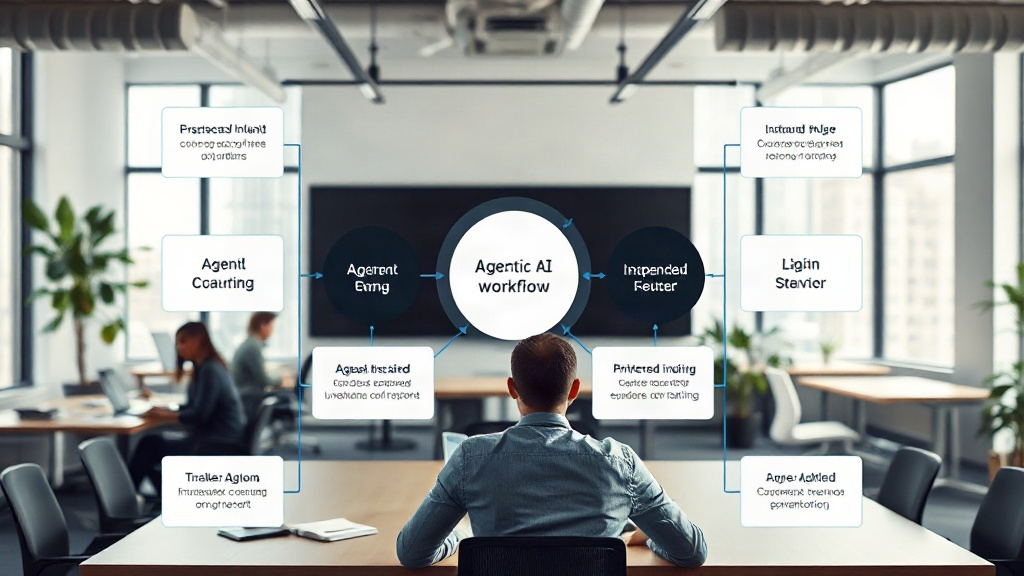 Diagram illustrating the components of an agentic AI workflow with independent agents.